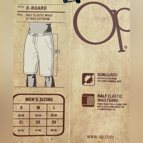 NWT Op Ocean Pacific Blue Plaid Swim Trunks Lined Board Shorts - Picture 3 of 3